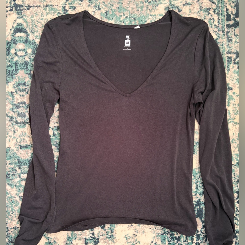 Me to We Black Long Sleeve Top